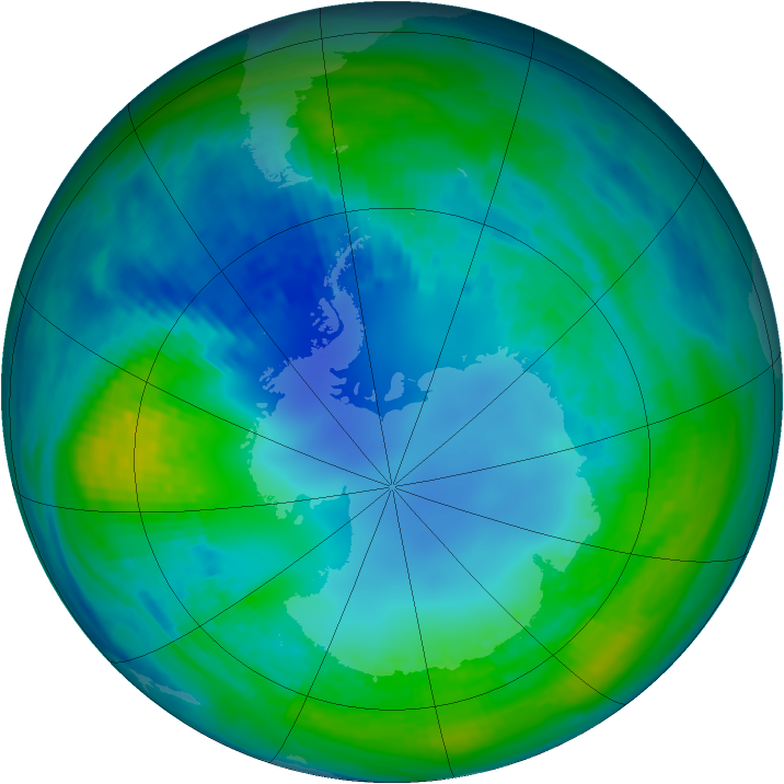 Antarctic ozone map for 02 May 1989